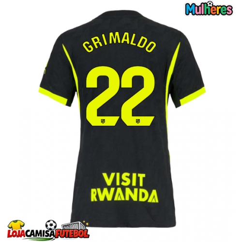 Camisa de Futebol Atletico Madrid Alejandro Grimaldo #22 Equipamento Secundário Mulheres 2026-27 Manga Curta